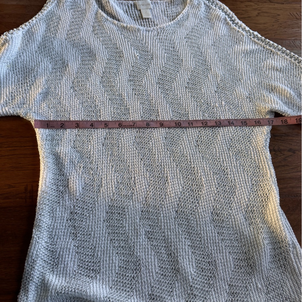 Chico’s White Sweater Metal Chain Tunic Top - Picture 11 of 12